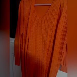 Fashion nova orange dress and cardigan